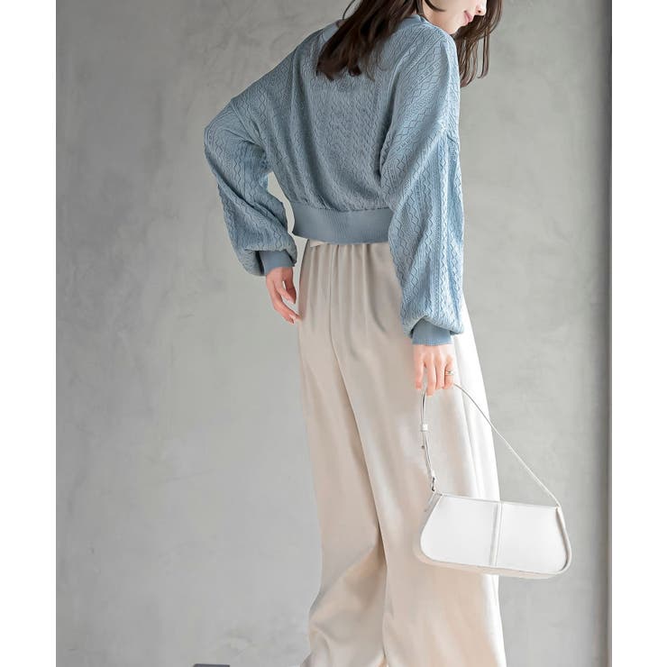 リボンボタン透かし編みニットカーディガン | rps | 詳細画像28 