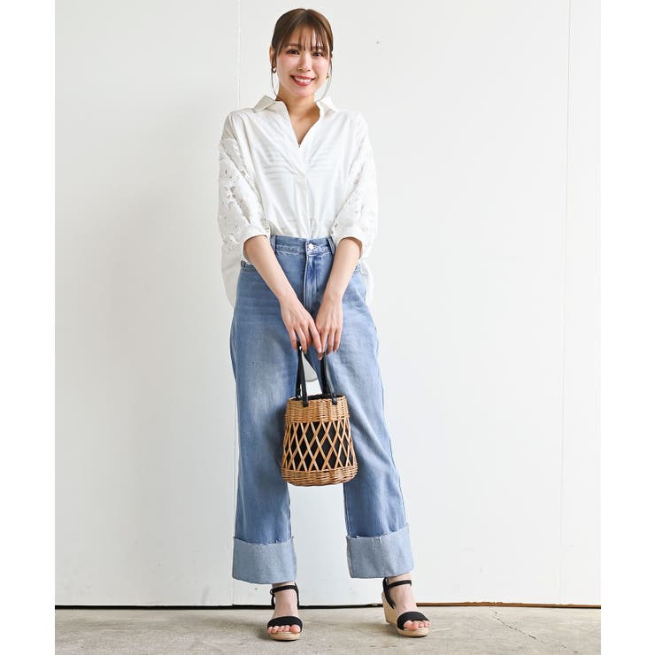 レース７分袖スキッパーチュニック | rps | 詳細画像10 