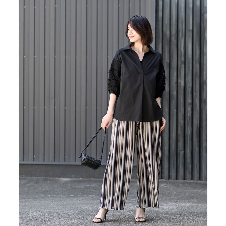 レース７分袖スキッパーチュニック | rps | 詳細画像11 