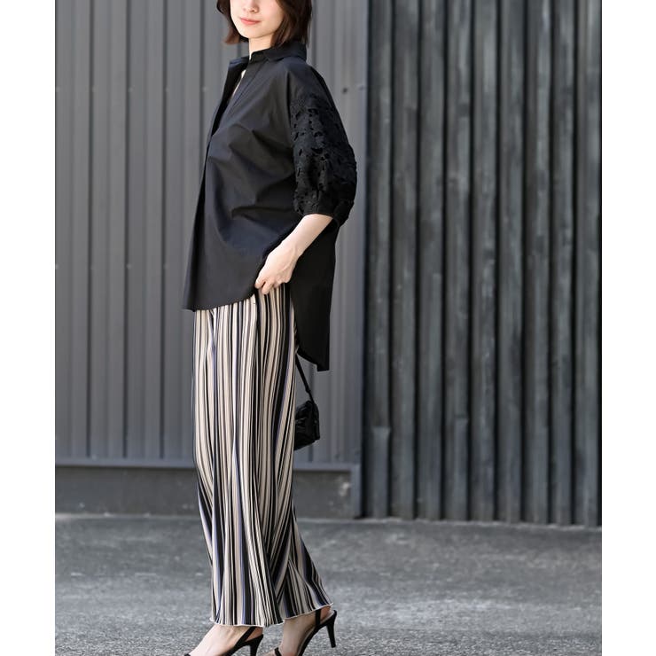 レース７分袖スキッパーチュニック | rps | 詳細画像14 