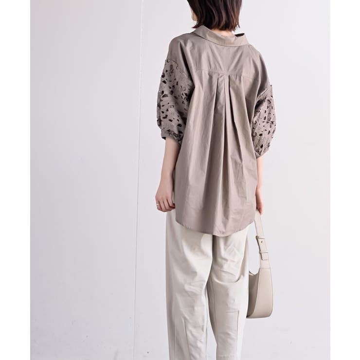 レース７分袖スキッパーチュニック | rps | 詳細画像31 