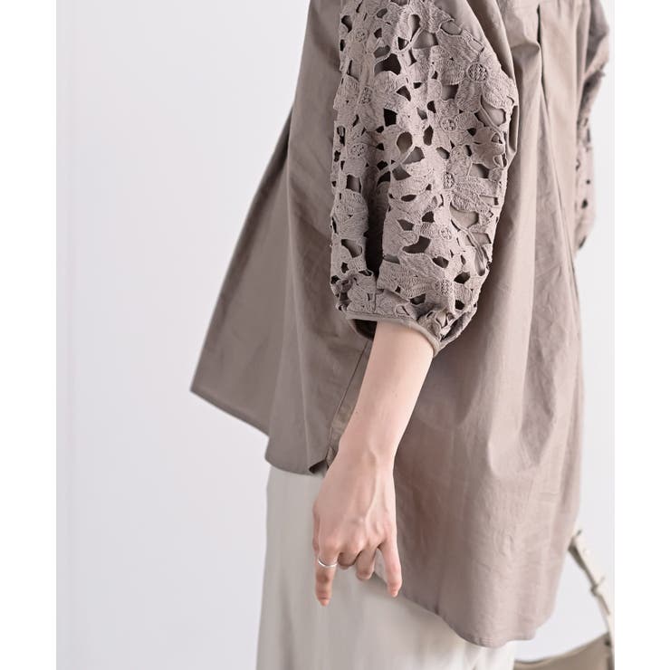 レース７分袖スキッパーチュニック | rps | 詳細画像36 