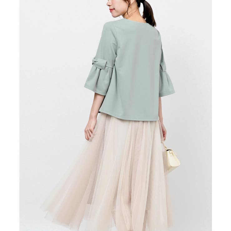 フレアーリボン袖７分プルオーバー | rps | 詳細画像8 