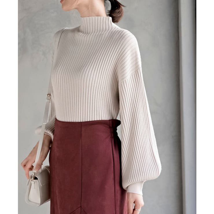 ボリューム袖ボトルネックリブニットプルオーバー | rps | 詳細画像15 