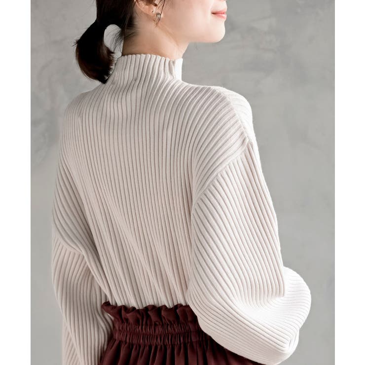 ボリューム袖ボトルネックリブニットプルオーバー | rps | 詳細画像16 