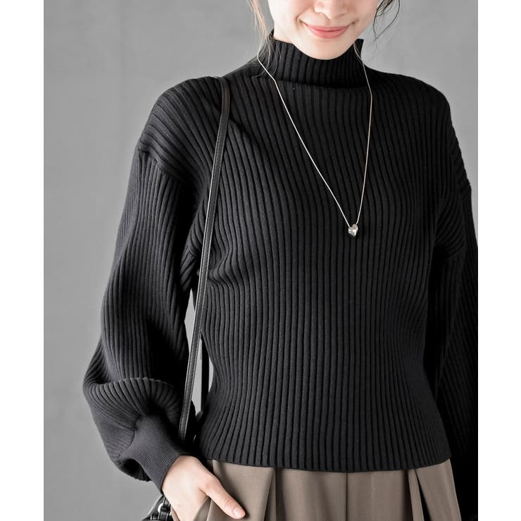 ボリューム袖ボトルネックリブニットプルオーバー | rps | 詳細画像29 