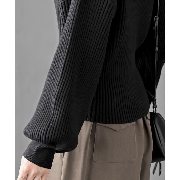 ボリューム袖ボトルネックリブニットプルオーバー | rps | 詳細画像30 