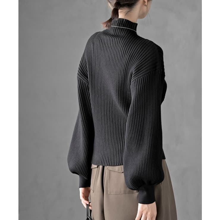 ボリューム袖ボトルネックリブニットプルオーバー | rps | 詳細画像31 