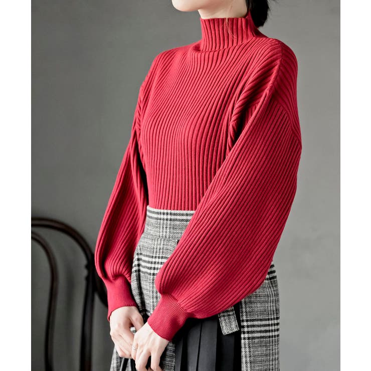 ボリューム袖ボトルネックリブニットプルオーバー | rps | 詳細画像36 