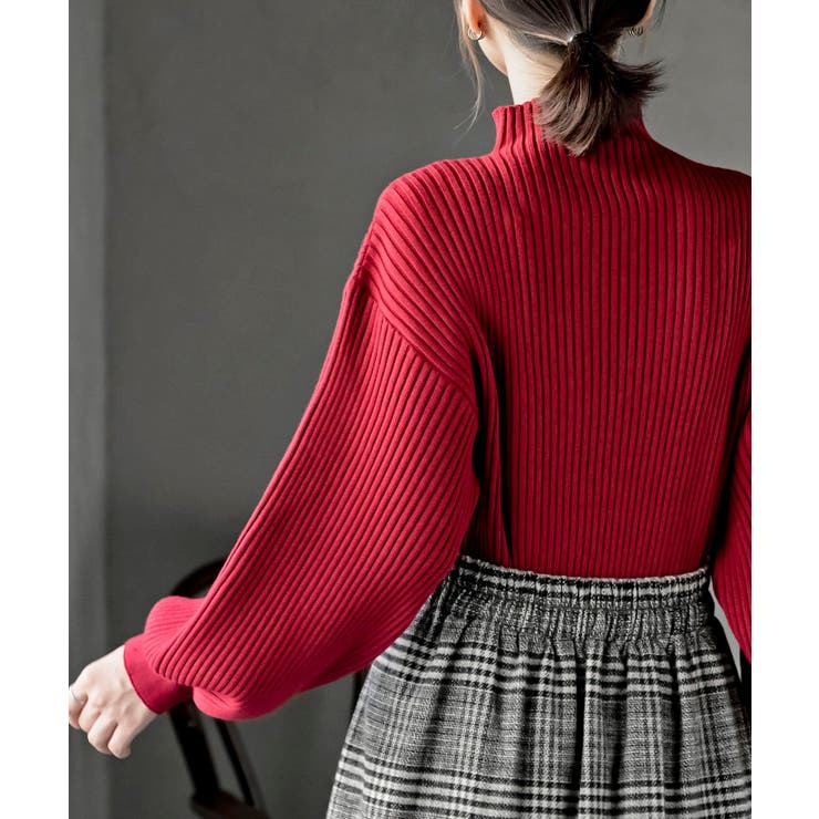 ボリューム袖ボトルネックリブニットプルオーバー | rps | 詳細画像37 