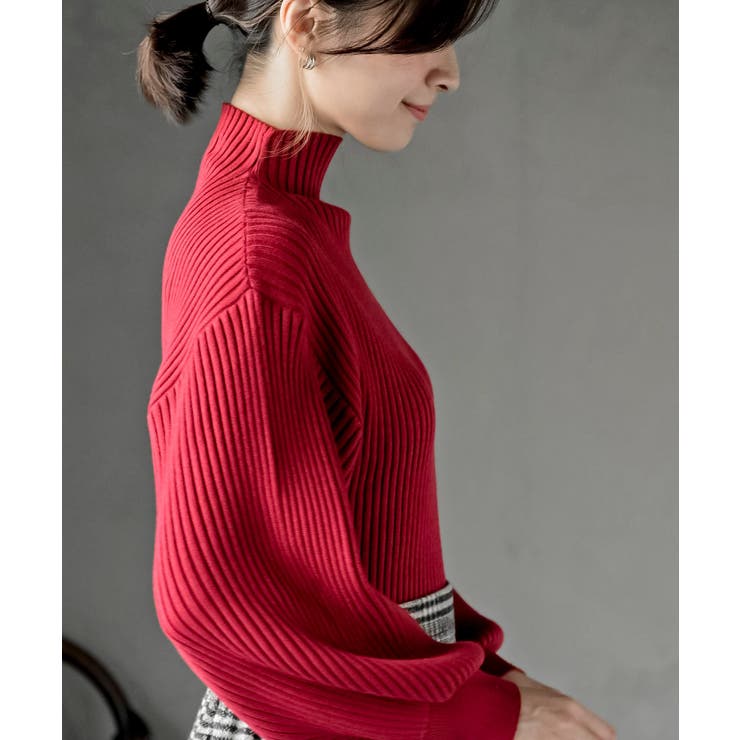 ボリューム袖ボトルネックリブニットプルオーバー | rps | 詳細画像38 