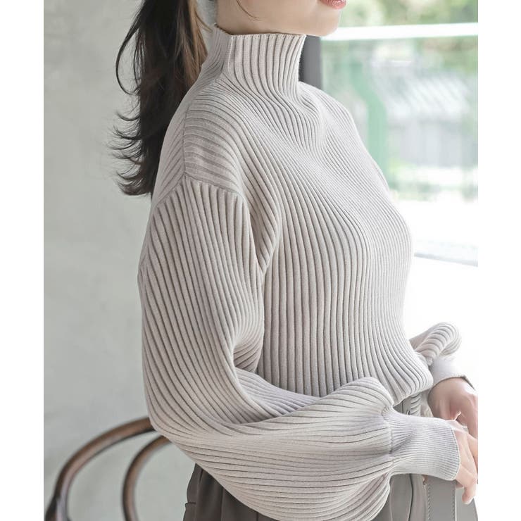 ボリューム袖ボトルネックリブニットプルオーバー | rps | 詳細画像6 