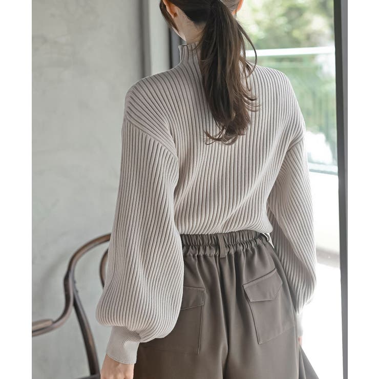 ボリューム袖ボトルネックリブニットプルオーバー | rps | 詳細画像7 