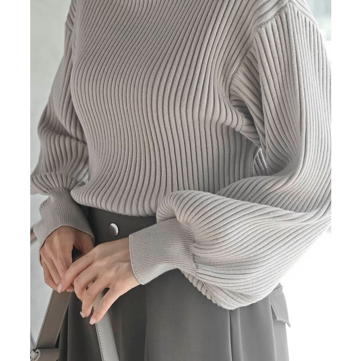 ボリューム袖ボトルネックリブニットプルオーバー | rps | 詳細画像9 