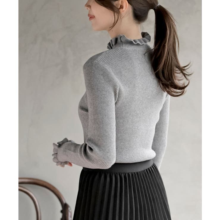 フリルネックリブニットプルオーバー | rps | 詳細画像27