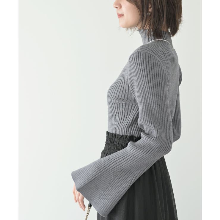 ベルスリーブボトルネックニットプルオーバー[品番：RPSW0002052]｜rps