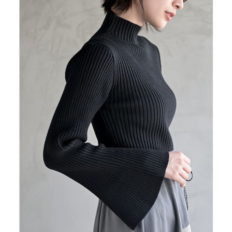 ベルスリーブボトルネックニットプルオーバー[品番：RPSW0002052]｜rps