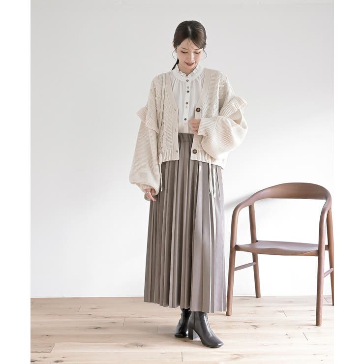 サイドレースアップケーブルフリルニットカーディガン | rps | 詳細画像10 