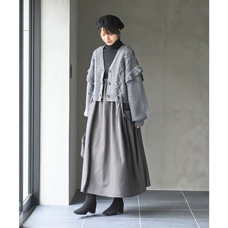 サイドレースアップケーブルフリルニットカーディガン | rps | 詳細画像19 