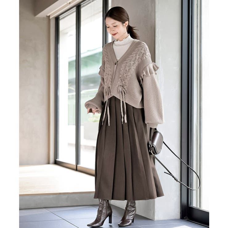 サイドレースアップケーブルフリルニットカーディガン | rps | 詳細画像20 