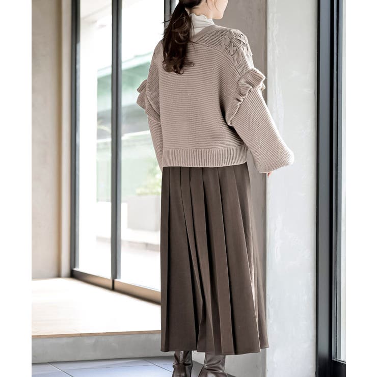 サイドレースアップケーブルフリルニットカーディガン | rps | 詳細画像22 