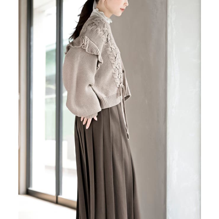 サイドレースアップケーブルフリルニットカーディガン | rps | 詳細画像23 