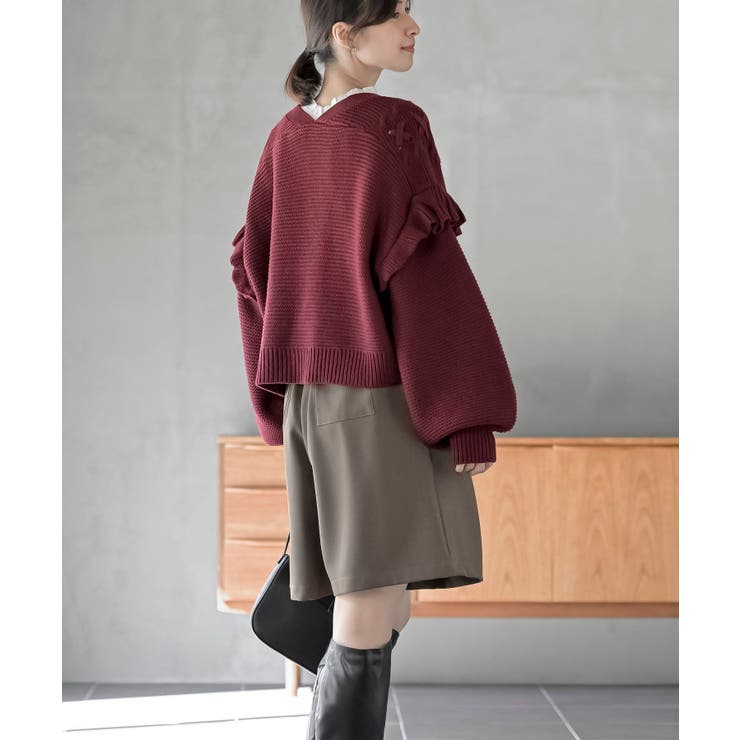 サイドレースアップケーブルフリルニットカーディガン | rps | 詳細画像33 