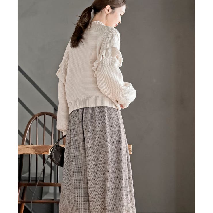 サイドレースアップケーブルフリルニットカーディガン | rps | 詳細画像5 