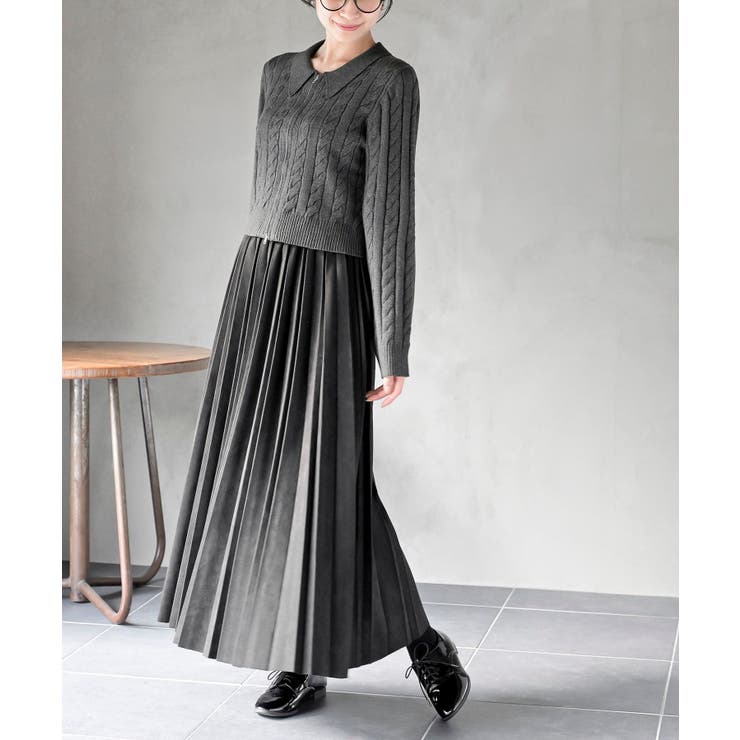 ダブルＺＩＰショート丈ケーブルニットプルオーバー | rps | 詳細画像10 