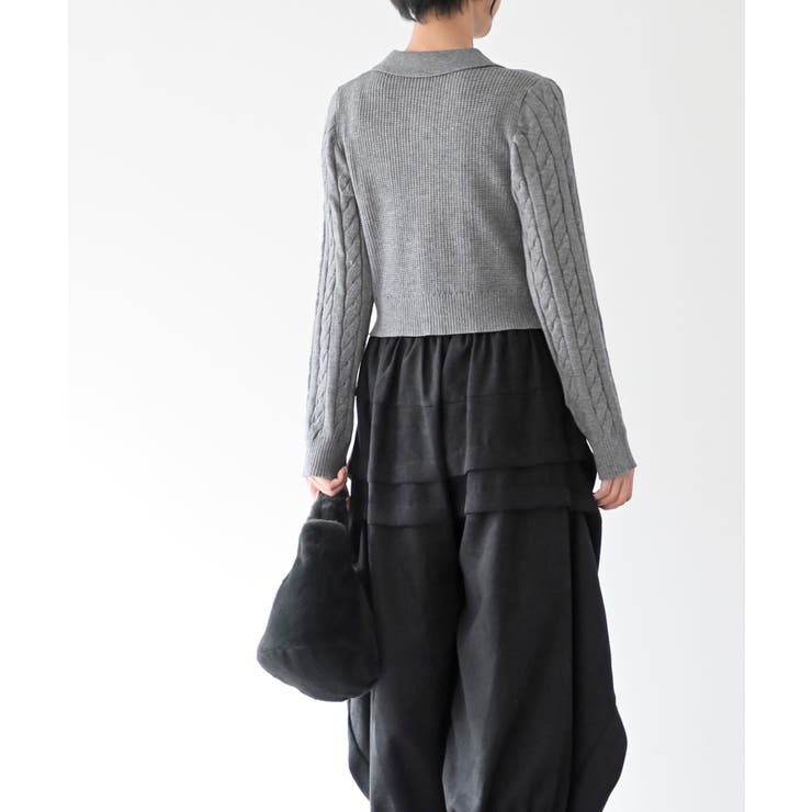 ダブルＺＩＰショート丈ケーブルニットプルオーバー | rps | 詳細画像21 