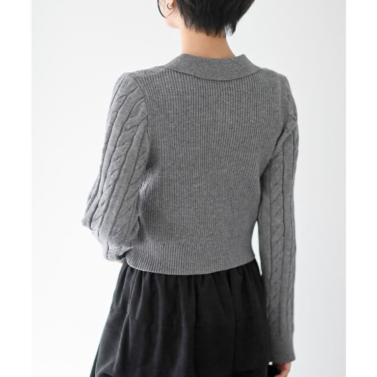 ダブルＺＩＰショート丈ケーブルニットプルオーバー | rps | 詳細画像25 