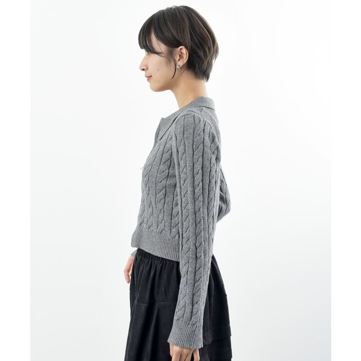 ダブルＺＩＰショート丈ケーブルニットプルオーバー | rps | 詳細画像27 