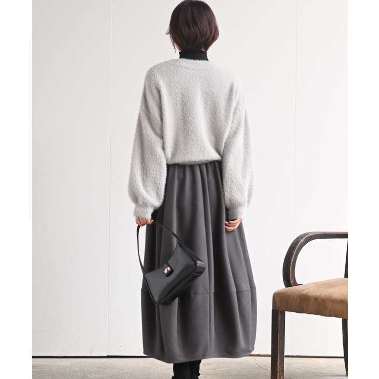 リボンボタンフェザーＶネックカーディガン | rps | 詳細画像12 