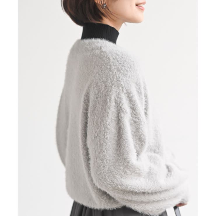 リボンボタンフェザーＶネックカーディガン | rps | 詳細画像15 