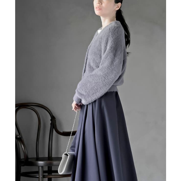 リボンボタンフェザーＶネックカーディガン | rps | 詳細画像3 