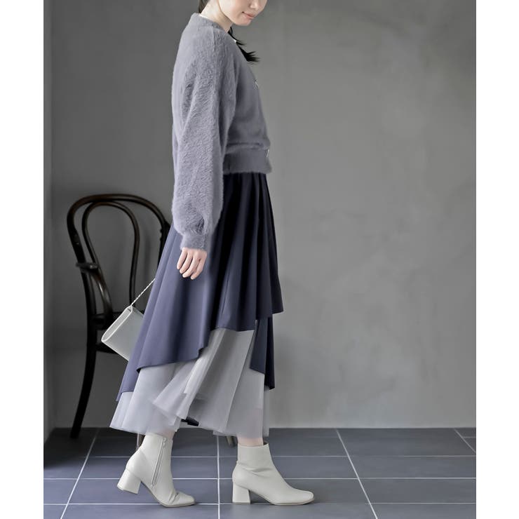 リボンボタンフェザーＶネックカーディガン | rps | 詳細画像5 