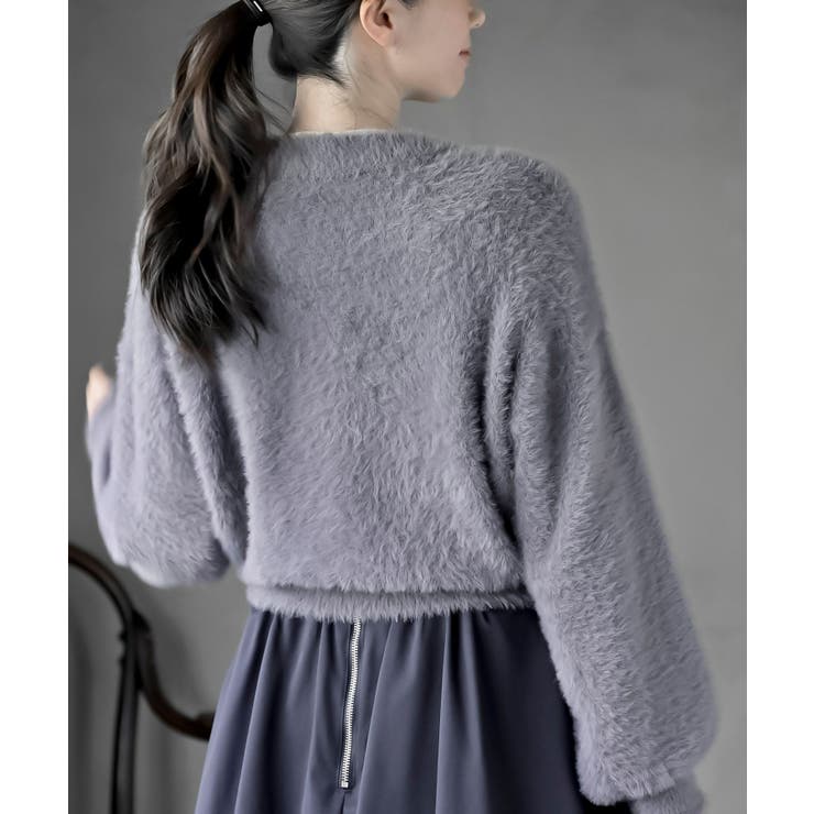 リボンボタンフェザーＶネックカーディガン | rps | 詳細画像8 