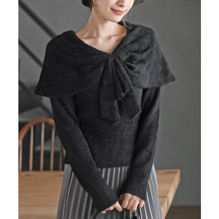 リボンモチーフラメフェザーニットプルオーバー | rps | 詳細画像15 