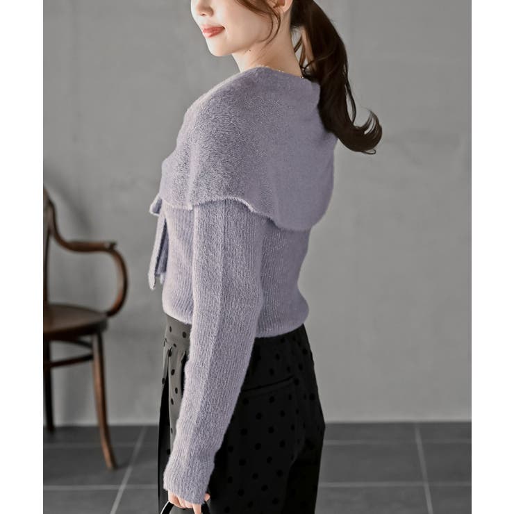 リボンモチーフラメフェザーニットプルオーバー | rps | 詳細画像25 