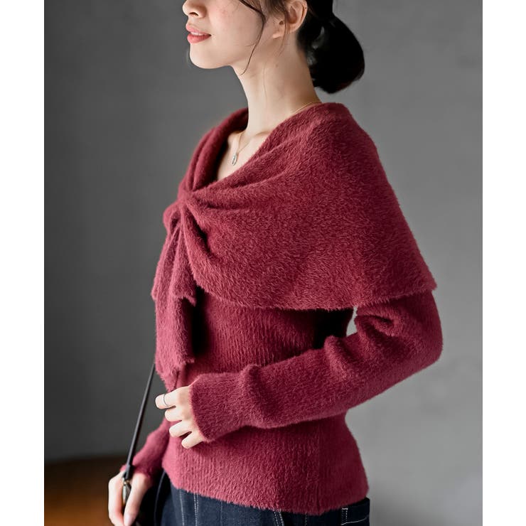 リボンモチーフラメフェザーニットプルオーバー | rps | 詳細画像33 