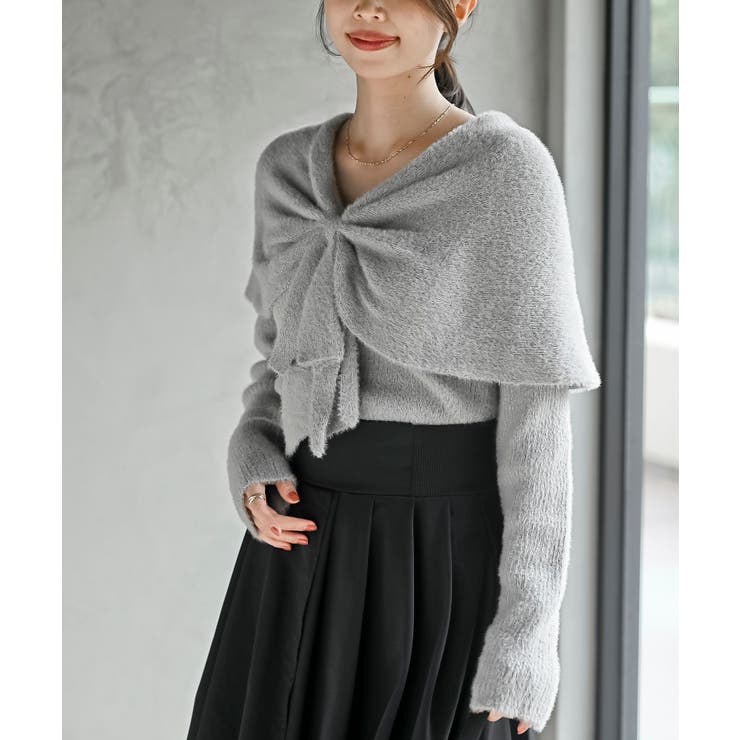 リボンモチーフラメフェザーニットプルオーバー | rps | 詳細画像6 