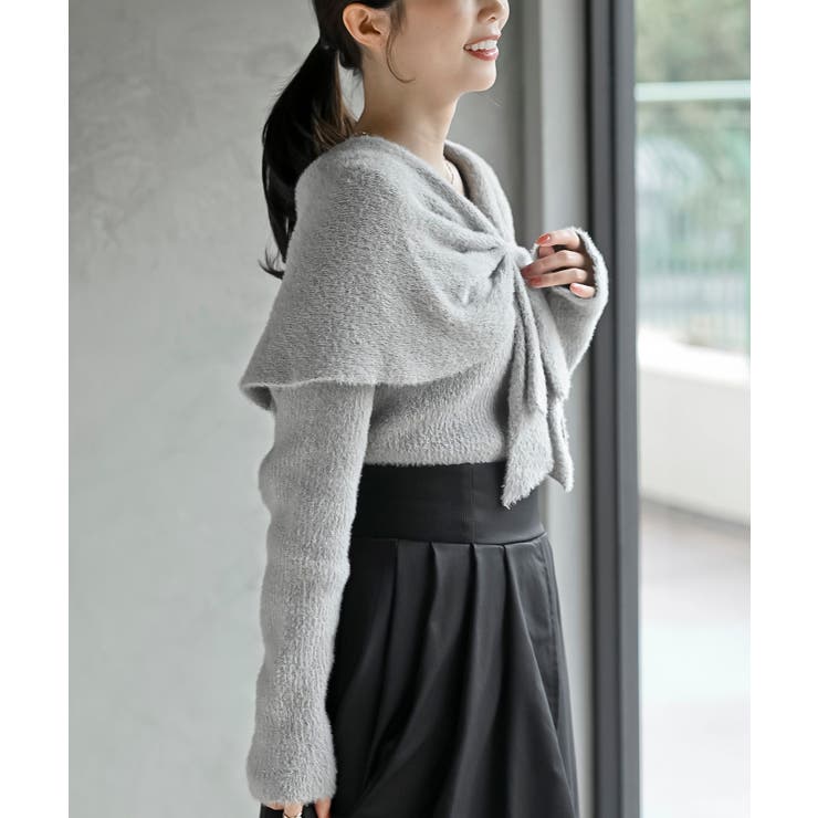 リボンモチーフラメフェザーニットプルオーバー | rps | 詳細画像9 