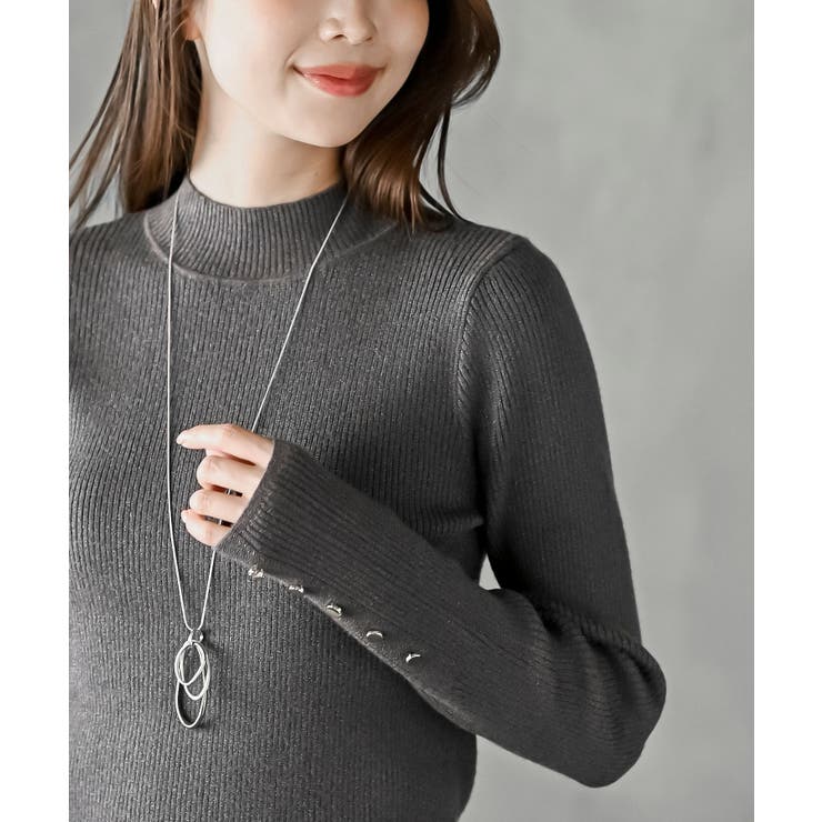 袖口ボタンプチハイラメリブニットプルオーバー | rps | 詳細画像14 