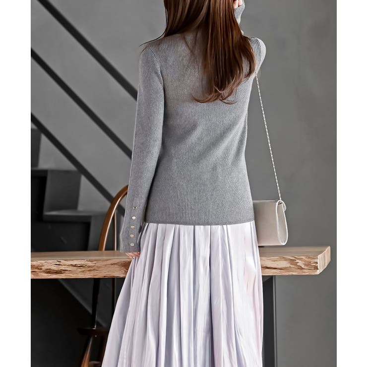 袖口ボタンプチハイラメリブニットプルオーバー | rps | 詳細画像28 