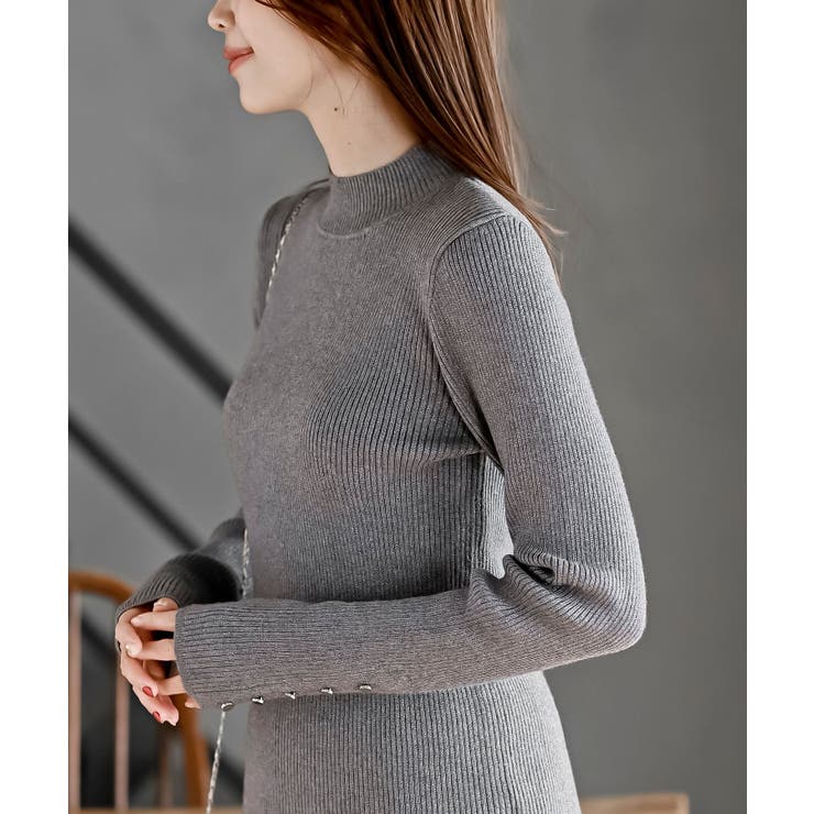 袖口ボタンプチハイラメリブニットプルオーバー | rps | 詳細画像31 