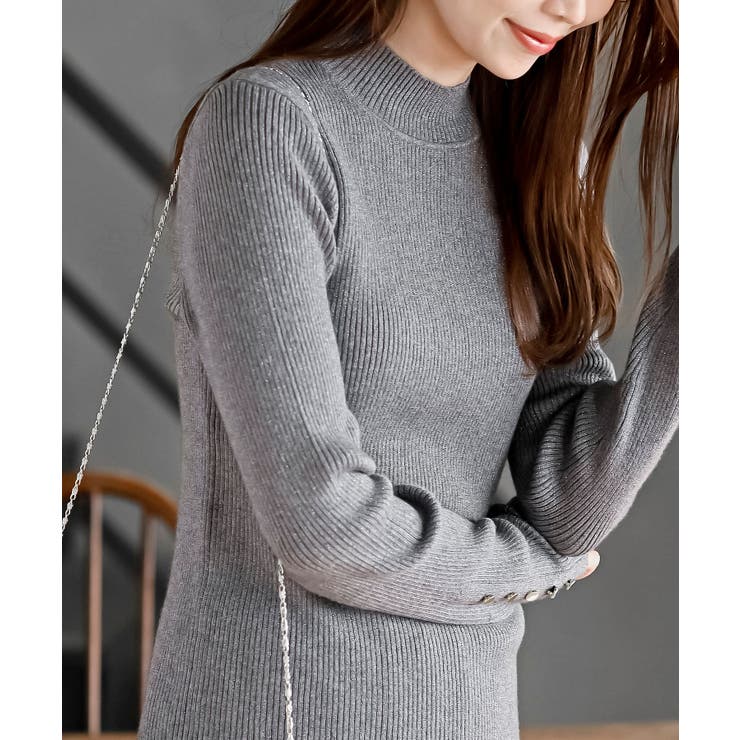 袖口ボタンプチハイラメリブニットプルオーバー | rps | 詳細画像33 