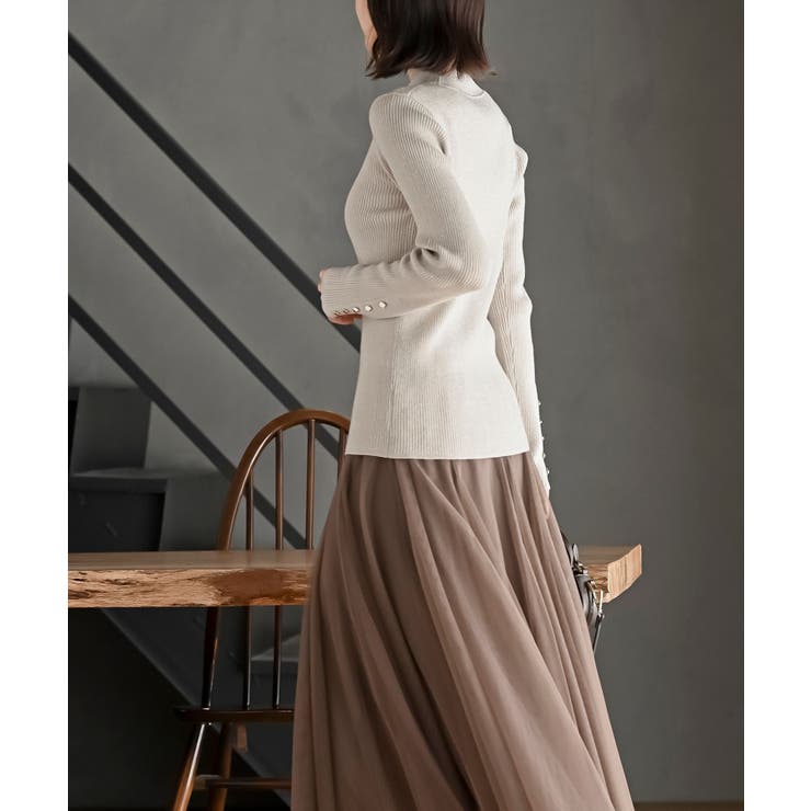 袖口ボタンプチハイラメリブニットプルオーバー | rps | 詳細画像35 