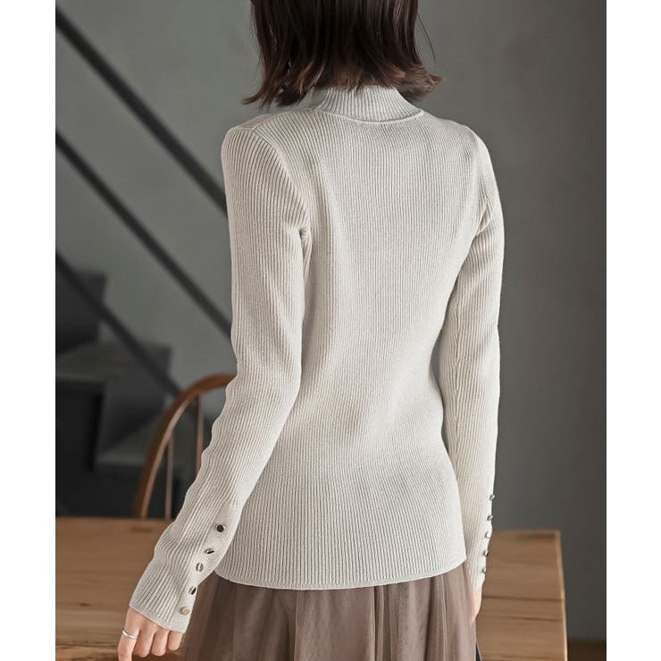 袖口ボタンプチハイラメリブニットプルオーバー | rps | 詳細画像40 