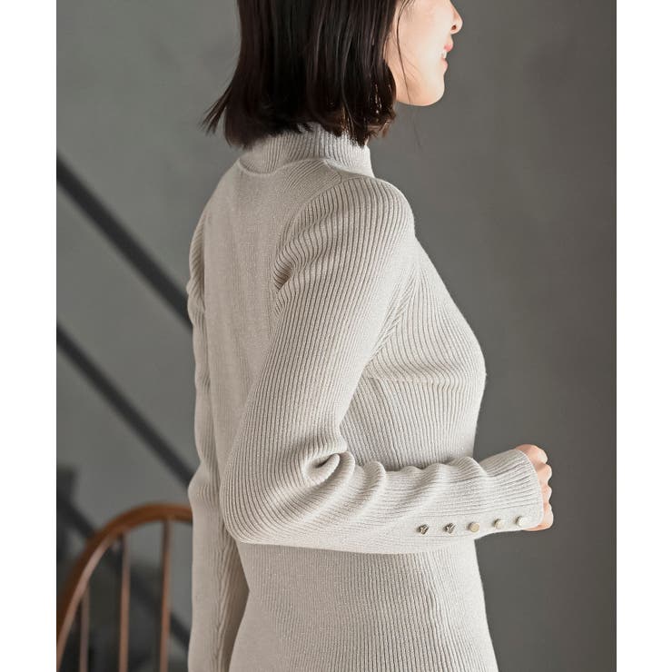 袖口ボタンプチハイラメリブニットプルオーバー | rps | 詳細画像41 