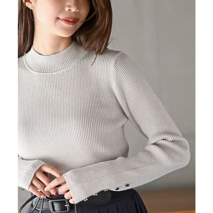 袖口ボタンプチハイラメリブニットプルオーバー | rps | 詳細画像6 